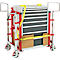 Schäfer Shop Select Hydraulischer Hubtransporter, Hubhöhe 100 mm, bis 1800 kg, Stahl, rot