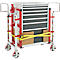 Schäfer Shop Select Hydraulischer Hubtransporter, Hubhöhe 100 mm, bis 1800 kg, Stahl, rot