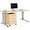 Schäfer Shop Select Juego de muebles de oficina 2 unidades Escritorio con pata en C LOGIN, ancho 1600 mm 