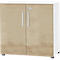 Schäfer Shop Select Kast SET UP, 2 ordnerhoogten, afsluitbaar, B 800 x D 420 x H 744 mm, wit/eiken 