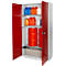 Schäfer Shop Select kast voor gevaarlijke stoffen, voor olie enz., 2 x 60 l vaten en 8 x 20 l bussen, B 1055 x D 520 x H 1950 mm, lichtgrijs/robijnrood
