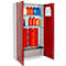 Schäfer Shop Select kast voor gevaarlijke stoffen, voor olie enz., 2 x 60 l vaten en 8 x 20 l bussen, B 1055 x D 520 x H 1950 mm, lichtgrijs/robijnrood