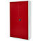 Schäfer Shop Select kast voor gevaarlijke stoffen, voor olie enz., 2 x 60 l vaten en 8 x 20 l bussen, B 1055 x D 520 x H 1950 mm, lichtgrijs/robijnrood