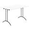 Schäfer Shop Select Klapptisch, Rechteck, Doppel-T-Fußgestell, Spezial-Klappbeschlag & Bodenausgleich, B 1200 x T 800 x H 720 mm, weiß/anthrazit