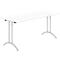Schäfer Shop Select Klapptisch, Rechteck, Doppel-T-Fußgestell, Spezial-Klappbeschlag & Bodenausgleich, B 1600 x T 700 x H 720 mm, weiß/alusilber