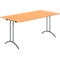 Schäfer Shop Select Klapptisch, Rechteck, Doppel-T-Fußgestell, Spezial-Klappbeschlag & Bodenausgleich, B 1600 x T 800 x H 720 mm, Buche-Dekor/anthrazit