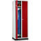 Schäfer Shop Select Kledinglocker, 2 deuren, met cilinderslot lichtgrijs/robijnrood