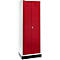 Schäfer Shop Select Kledinglocker, 2 deuren, met draaigrendelslot, lichtgrijs/robijnrood
