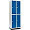 Schäfer Shop Select Kledinglocker, 2 x 2 compartimenten, 300 mm, met fitting, cilinderslot, deur gentiaanblauw