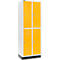 Schäfer Shop Select Kledinglocker, 2 x 2 compartimenten, 300 mm, met fitting, draaigrendelslot, deur geel