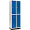 Schäfer Shop Select Kledinglocker, 2 x 2 compartimenten, 300 mm, met fitting, draaigrendelslot, deur gentiaanblauw