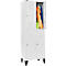 Schäfer Shop Select Kledinglocker, 2 x 2 compartimenten, 300 mm, met poten, draaigrendelslot, deur lichtgrijs