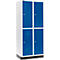 Schäfer Shop Select Kledinglocker, 2 x 2 compartimenten, 400 mm, met fitting, cilinderslot, deur gentiaanblauw
