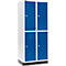 Schäfer Shop Select Kledinglocker, 2 x 2 compartimenten, 400 mm, met fitting, draaigrendelslot, deur gentiaanblauw