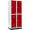 Schäfer Shop Select Kledinglocker, 2 x 2 compartimenten, 400 mm, met fitting, draaigrendelslot, Deur robijnrood