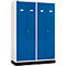 Schäfer Shop Select Kledinglocker, 4 deuren, met cilinderslot lichtgrijs/gentiaanblauw