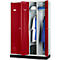 Schäfer Shop Select Kledinglocker, 4 deuren, met cilinderslot lichtgrijs/robijnrood