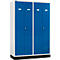 Schäfer Shop Select Kledinglocker, 4 deuren, met draaigrendelslot, lichtgrijs/gentiaanblauw