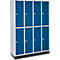 Schäfer Shop Select Kledinglocker, 4 x 2 compartimenten, met fitting, cilinderslot, deur gentiaanblauw