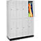 Schäfer Shop Select Kledinglocker, 4 x 2 compartimenten, met fitting, cilinderslot, deur lichtgrijs