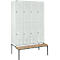 Schäfer Shop Select Kledinglocker, 4 x 2 compartimenten, zitbank 300 mm, cilinderslot, deur lichtgrijs