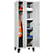 Schäfer Shop Select Kledinglocker, met 2 compartimenten, met poten, draaigrendelslot, lichtgrijs/lichtgrijs