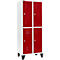 Schäfer Shop Select Kledinglocker met 2 x 2 compartimenten, 400 mm, met poten, draaigrendelslot, Deur robijnrood