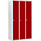 Schäfer Shop Select Kledinglocker met 3 compartimenten, cilinderslot, lichtgrijs/rood