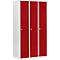 Schäfer Shop Select Kledinglocker, met 3 compartimenten, draaigrendelslot, Deur rood