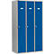 Schäfer Shop Select Kledinglocker met 3 compartimenten, draaigrendelslot, licht zilver/gentiaanblauw