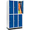 Schäfer Shop Select Kledinglocker, met 3 x 2 compartimenten, 300 mm, met fitting, cilinderslot, deur gentiaanblauw