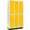 Schäfer Shop Select Kledinglocker, met 3 x 2 compartimenten, 300 mm, met fitting, cilinderslot, Deur koolzaadgeel