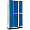 Schäfer Shop Select Kledinglocker, met 3 x 2 compartimenten, 300 mm, met fitting, draaigrendelslot, deur gentiaanblauw