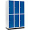 Schäfer Shop Select Kledinglocker, met 3 x 2 compartimenten, 400 mm, met fitting, cilinderslot, deur gentiaanblauw