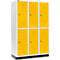 Schäfer Shop Select Kledinglocker, met 3 x 2 compartimenten, 400 mm, met fitting, cilinderslot, Deur koolzaadgeel