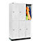 Schäfer Shop Select Kledinglocker, met 3 x 2 compartimenten, 400 mm, met fitting, cilinderslot, deur lichtgrijs