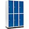 Schäfer Shop Select Kledinglocker, met 3 x 2 compartimenten, 400 mm, met fitting, draaigrendelslot, deur gentiaanblauw
