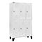 Schäfer Shop Select Kledinglocker, met 3 x 2 compartimenten, 400 mm, met poten, cilinderslot, deur lichtgrijs