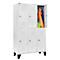 Schäfer Shop Select Kledinglocker, met 3 x 2 compartimenten, 400 mm, met poten, cilinderslot, deur lichtgrijs