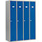 Schäfer Shop Select Kledinglocker met 4 compartimenten, cilinderslot, licht zilver/gentiaanblauw