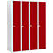 Schäfer Shop Select Kledinglocker met 4 compartimenten, cilinderslot, lichtgrijs/rood