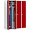 Schäfer Shop Select Kledinglocker met 4 compartimenten, cilinderslot, lichtgrijs/rood