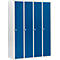 Schäfer Shop Select Kledinglocker met 4 compartimenten, draaigrendelslot, lichtgrijs/gentiaanblauw