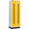 Schäfer Shop Select Kledinglocker, met geperforeerde rijen, 2 compartimenten, 300 mm, met fitting, cilinderslot, Deur koolzaadgeel