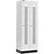 Schäfer Shop Select Kledinglocker, met geperforeerde rijen, 2 compartimenten, 300 mm, met fitting, cilinderslot, deur lichtgrijs