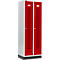 Schäfer Shop Select Kledinglocker, met geperforeerde rijen, 2 compartimenten, 300 mm, met fitting, cilinderslot, Deur robijnrood