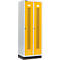 Schäfer Shop Select Kledinglocker, met geperforeerde rijen, 2 compartimenten, 300 mm, met fitting, draaigrendelslot, Deur koolzaadgeel