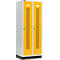 Schäfer Shop Select Kledinglocker, met geperforeerde rijen, 2 compartimenten, 400 mm, met fitting, draaigrendelslot, Deur koolzaadgeel