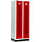 Schäfer Shop Select Kledinglocker, met geperforeerde rijen, 2 compartimenten, 400 mm, met fitting, draaigrendelslot, Deur robijnrood