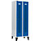 Schäfer Shop Select Kledinglocker, met geperforeerde rijen, 2 compartimenten, 400 mm, met poten, draaigrendelslot, deur gentiaanblauw